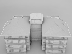 tropical latin mexican beach tower hotel condo hacienda 3D Модель