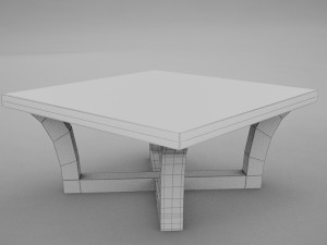 modern wood coffe table 3D 模型