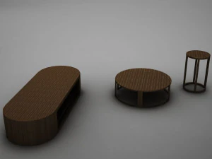 wood coffe table collection 3D Model