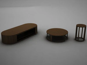 wood coffe table collection 3D Model