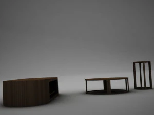 wood coffe table collection 3D Model