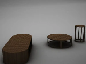 wood coffe table collection 3D Model