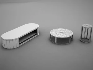 wood coffe table collection 3D Model