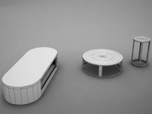wood coffe table collection 3D Model