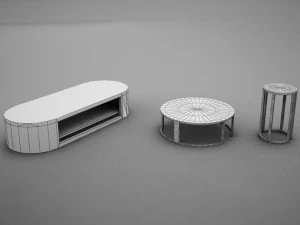 wood coffe table collection 3D Model