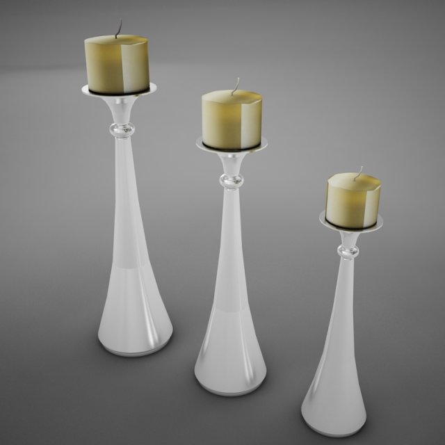 candles modern 3D Model .c4d .max .obj .3ds .fbx .stl .blend 