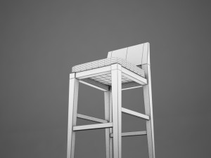 bar chair 3D मॉडल