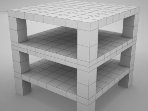 coffe table square 2 3D-Modell