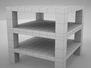 coffe table square 2 3D-Modell