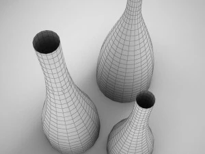 bottles scanline 3D Model