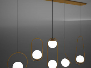 hd ceiling pendant sphere lamp modern 3D Model