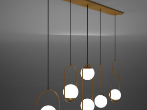 hd ceiling pendant sphere lamp modern 3D Model
