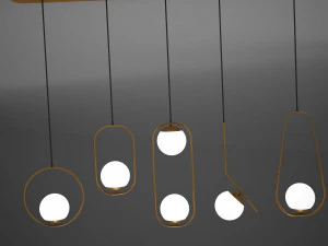 hd ceiling pendant sphere lamp modern 3D Model