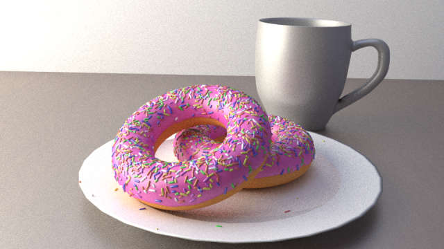 2 donuts and mug Model 3D .c4d .max .obj .3ds .fbx .stl .blend 