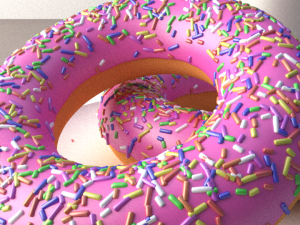 2 donuts and mug Model 3D