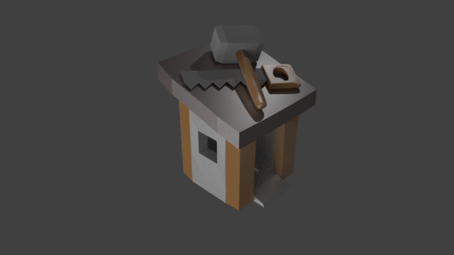 builder hut clash of clans Modello 3D .c4d .max .obj .3ds .fbx .stl .blend 