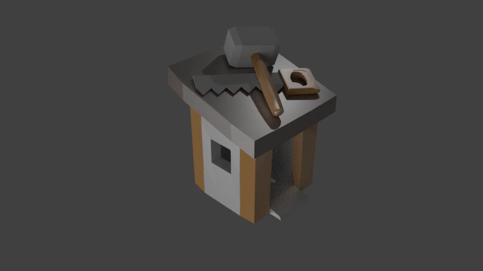 builder hut clash of clans 3D Model .c4d .max .obj .3ds .fbx .stl .blend 
