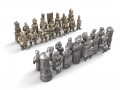 chess mongols-russians 3d stl model 3D 모델