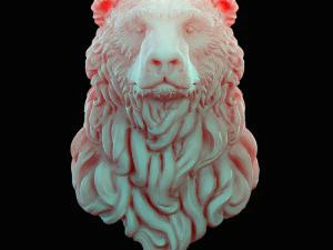 bear head curly 3D Model