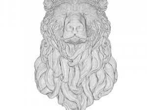 bear head curly 3D Model