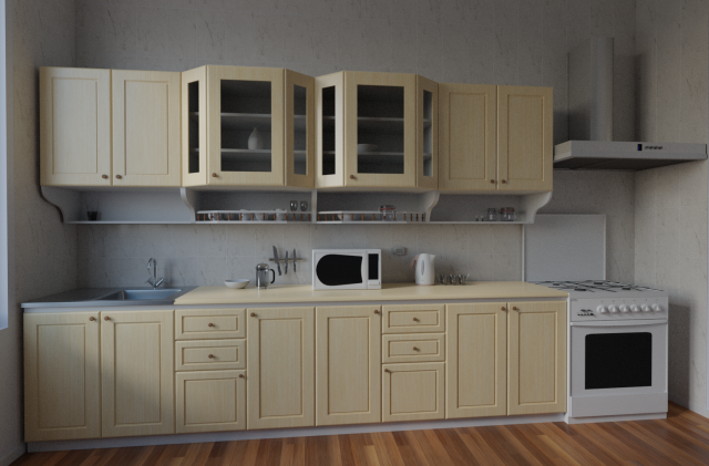 kitchen shelves Model 3D .c4d .max .obj .3ds .fbx .stl .blend 