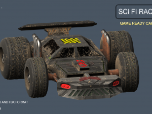 sci fi race car 3D 모델