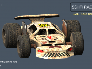 sci fi race car 3D 模型