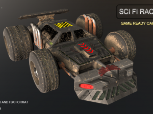 sci fi race car 3D 模型
