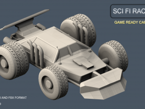 sci fi race car 3D 模型
