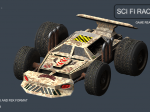 sci fi race car 3D 模型