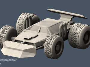 sci fi race car 3D 模型