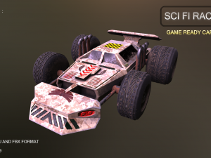 sci fi race car 3D 模型