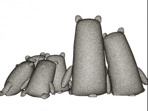 realistic children teddy bears 3D Model