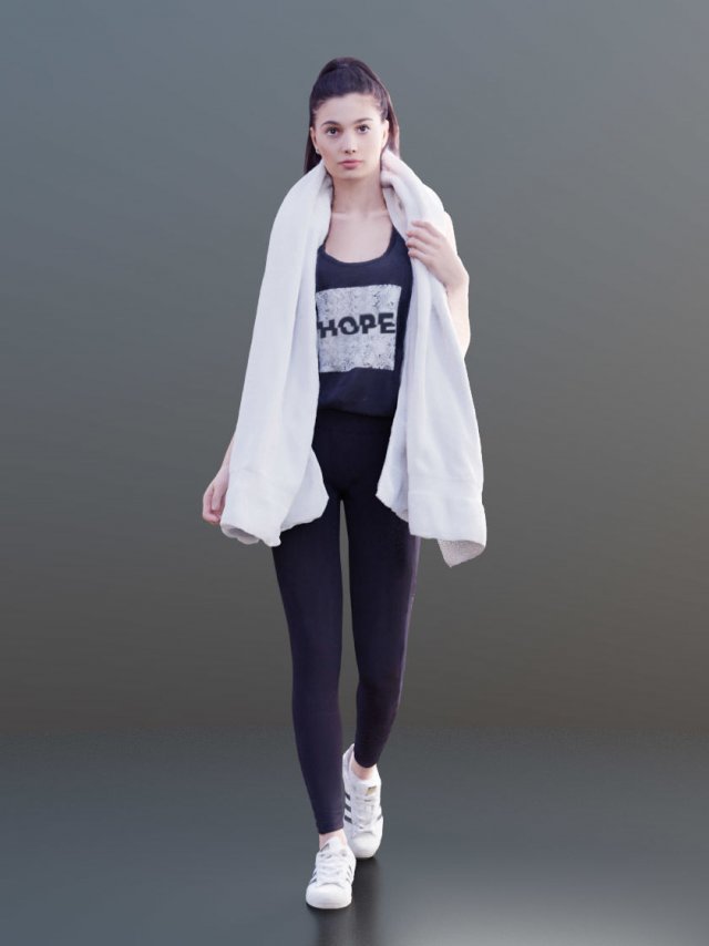 fitness women 3d scanned 3D Model .c4d .max .obj .3ds .fbx .stl .blend 