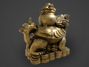 ancient japanese turtle statue Modèle 3D