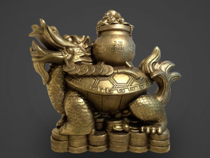 ancient japanese turtle statue Modèle 3D