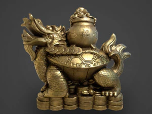 ancient japanese turtle statue 3D Model