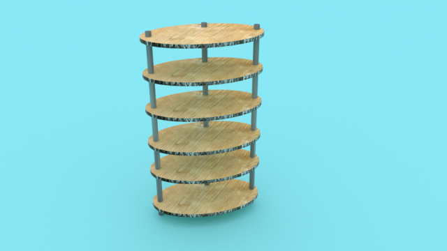 wooden shelf Modelo 3D .c4d .max .obj .3ds .fbx .stl .blend 