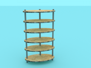 wooden shelf Modelo 3D