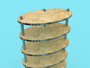 wooden shelf Modelo 3D