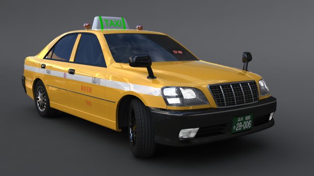 Tokyo taxi yellow Modelo 3D .c4d .max .obj .3ds .fbx .stl .blend 