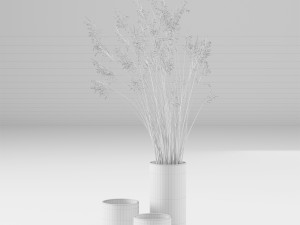 vase set with dry grass 3Dモデル
