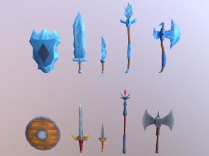 hand painted low poly set for mobile 3D Модель
