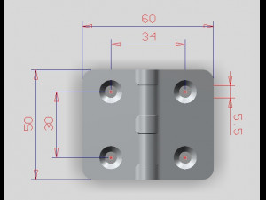 hinge 3d printable one piece Modello di stampa 3D