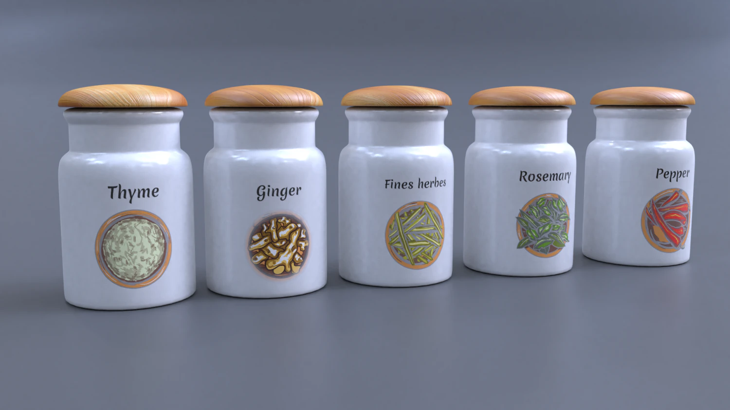 spices jar 3D Model .c4d .max .obj .3ds .fbx .stl .blend 