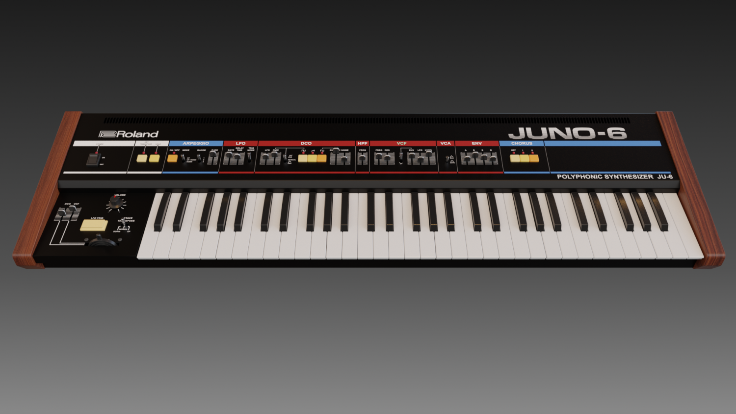 roland juno 6 synthesizer 3D Model in Elektronik 3DExport