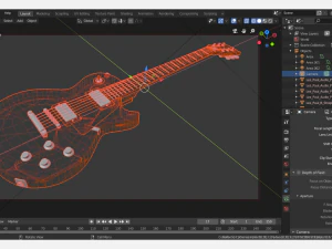 les paul guitar 3D Model