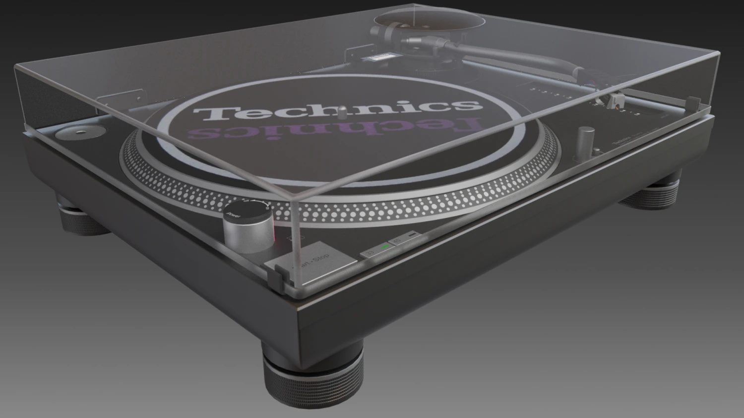 technics 1210 mk2 turntable 3D Model .c4d .max .obj .3ds .fbx .stl .blend