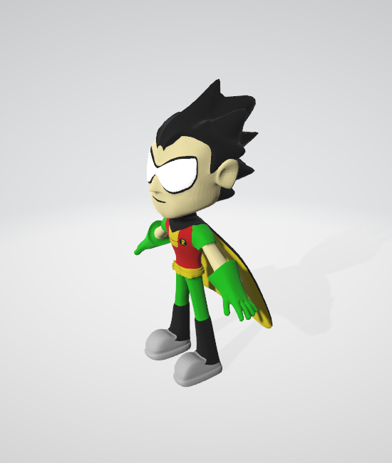 robin of teen titans go 3d rigged textured Low-poly 3D Model