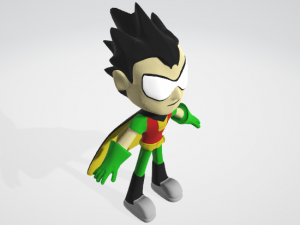 robin of teen titans go 3d rigged textured 3D 模型